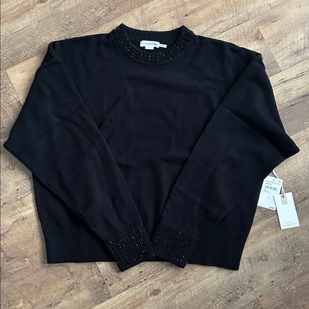 Good American Crystal Crewneck Women's Sweater size M